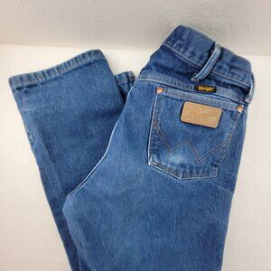 Vintage Wrangler Jeans 31 x 31.5 Blue Faded Original Fit Cowboy 13MWZ High Waist